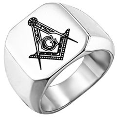 *COI Titanium Masonic Signet Ring-6027