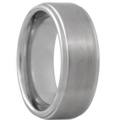 **COI Tungsten Carbide Polished Shiny Matt Step Edges Ring - TG614