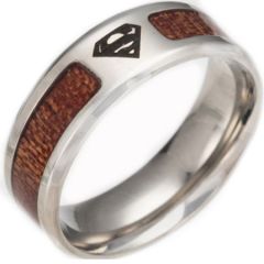 **COI Titanium Super Man Ring With Wood-6859