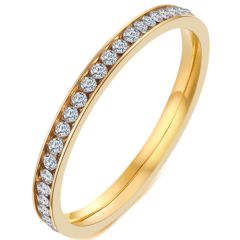 *COI Titanium Gold Tone/Silver 2mm Ring With Cubic Zirconia-6867