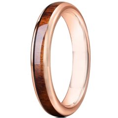 **COI Rose Titanium Dome Court Ring With Wood-6927
