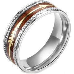 **COI Titanium Wood Ring With Arrows-6994