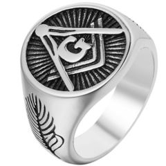 **COI Titanium Masonic Freemason Signet Ring-7089BB