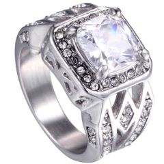 **COI Titanium Ring With Cubic Zirconia-7202