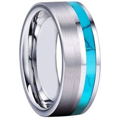 **COI Titanium Turquoise Pipe Cut Flat Ring-7213