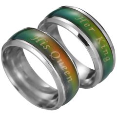 **COI Titanium Her King His Queen Beveled Edges Ring-7307AA