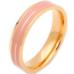 **COI Rose Titanium Pipe Cut Flat Ring With Pink Resin-7336