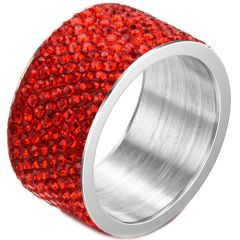 **COI Titanium Dome Court Ring With Red/White/Blue/Black Cubic Zirconia-7350