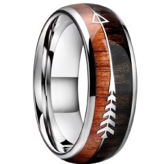**COI Titanium Wood Dome Court Ring With Arrow-7379