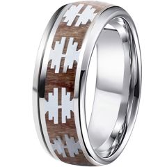 **COI Titanium Ring With Wood-7477