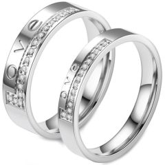 **COI Titanium Love Ring With Cubic Zirconia-7538