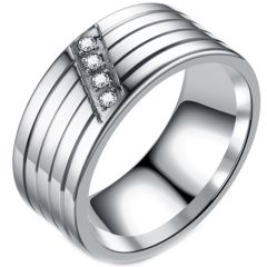 **COI Titanium Ring With Cubic Zirconia-7558