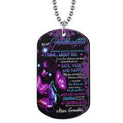 COI Titanium To My Grand Daughter I Think About You Tag Pendant-7719