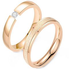 **COI Rose Titanium Couple Wedding Band Ring-7985AA