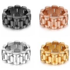 **COI Titanium Black/Rose/Gold Tone/Silver Keychain Link Ring-8163AA