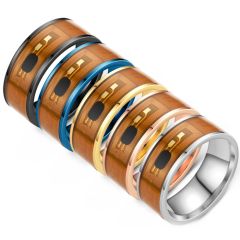 **COI Titanium Black/Blue/Rose/Gold Tone/Silver NFC Smart Ring-8173AA
