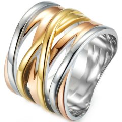 **COI Titanium Rose Gold Tone Silver Ring-8209AA