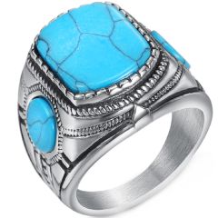 **COI Titanium Ring With Turquoise-8230AA