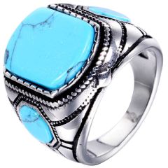 **COI Titanium Ring With Turquoise-8242AA