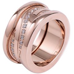 **COI Titanium Rose/Silver Ring With Cubic Zirconia-8273AA