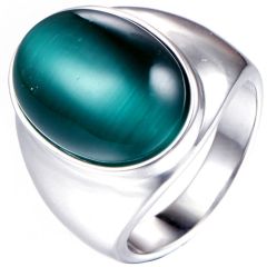 **COI Titanium Ring With Cat Eye Stone-8380AA