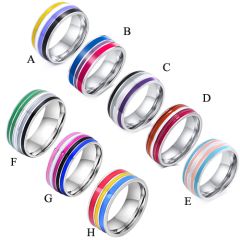 **COI Titanium Couple Wedding Band Ring With Resin-8449AA