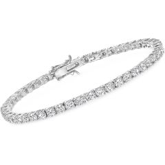 COI Titanium Gold Tone/Silver Cubic Zirconia Tennis Bracelet With Steel Clasp(Length: 9.06 inches)-8487AA