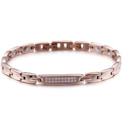 COI Rose Tungsten Carbide Cubic Zirconia Bracelet With Steel Clasp(Length: 8.66 inches)-8492AA