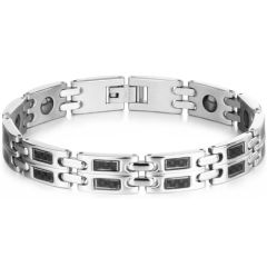 COI Titanium Carbon Fiber Bracelet With Steel Clasp(Length: 8.46 inches)-8502AA