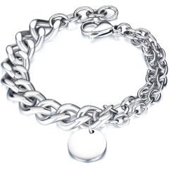 COI Titanium Bracelet With Steel Clasp(Length: 8.27 inches)-8519AA