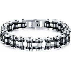 COI Titanium Silver Black/Gold Tone/Silver Bracelet With Steel Clasp(Length: 8.46 inches)-8532AA