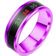 **COI Titanium Purple/Red Temperature Senor Beveled Edges Ring-8549AA
