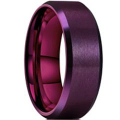 **COI Titanium Purple Red Beveled Edges Ring-8551AA