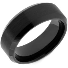 **COI Black Ceramic Pipe Cut Flat NFC Smart Ring For Tesla Model 3 Model Y-8596AA