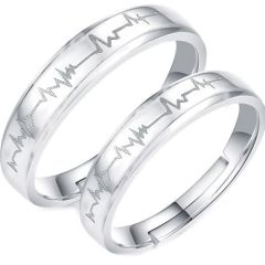 *COI Tungsten Carbide Heartbeat Beveled Edges Ring - TG859A