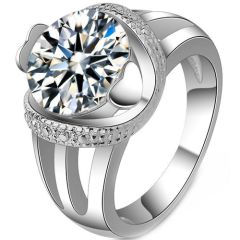 **COI Titanium Solitaire Ring With Cubic Zirconia-8607AA