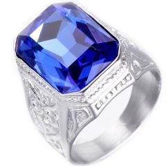 **COI Titanium Ring With Blue/Black/Red/White/Yellow Cubic Zirconia-8610AA