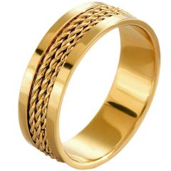 **COI Gold Tone Titanium Ring With Wire-8680
