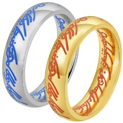 **COI Titanium Gold Tone/Silver Lord The Rings Ring Power-8719AA