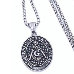 **COI Titanium Black Silver Masonic Freemason Pendant-8825AA