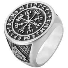 **COI Titanium Black Silver Viking Ring-8905