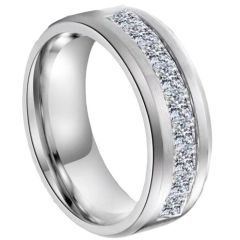 **COI Titanium Ring With Cubic Zirconia-8983