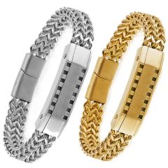 COI Titanium Gold Tone/Silver Bracelet With Steel Clasp(Length: 7.87 inches)-9078