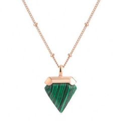 **COI Rose Titanium Necklace With Malachite(Length: 19.7 inches)-9276