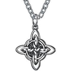 **COI Titanium Black Silver Trinity Knots Pendant-9277