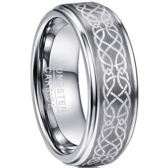 **COI Tungsten Carbide Celtic Step Edges Ring-9306