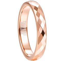 **COI Rose Tungsten Carbide 4mm Faceted Ring-9312