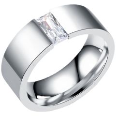 **COI Titanium Solitaire Ring With Cubic Zirconia-9416
