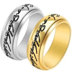 **COI Titanium Black Gold Tone/Silver Lord The Ring Ring Power-9430