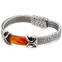 **COI Titanium Tiger Eye Bracelet With Steel Clasp(Length: 8.66 inches)-9477